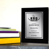 BBQ Master Competition Customizable Black Frame Award Plaque | Easel Mount Option | Achievement and Recognition Personalizable Plaques