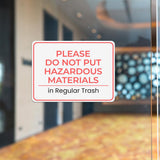 Classic Framed Plus Please Do Not Put Hazardous Materials in Regular Trash Door or Wall Sign | General Waste & Disposal