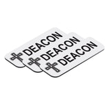 Deacon, Cross Design, 1 x 3" Name Tag/Badge, (3 Pack)