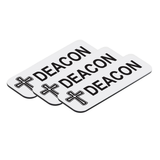 Deacon, Cross Design, 1 x 3" Name Tag/Badge, (3 Pack)