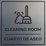 Signs ByLITA Square Cleaning Room Wall or Door Sign | Spanish Bilingual Business And Office Signs