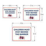 Classic Framed Plus Children Must Stay Behind the Barrier Door or Wall Sign | Child Safety Business Signs