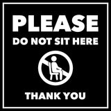 Signs ByLITA Square Please Do Not Sit Here Thank You Door or Wall Sign | Public Signage