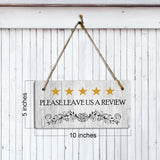 5 Stars Please Leave Us A Review 5x10 Hanging Plus Wall or Door Sign | Business Décor