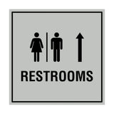 Square Restrooms Up Arrow Wall or Door Sign