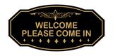 Signs ByLITA Victorian Welcome Please Come In Wall or Door Sign