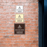 Signs ByLITA Square Machine Room Door or Wall Sign | Spanish Bilingual Warehouse and Factory Health and Safety Signs