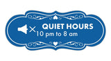Signs ByLITA Designer Quiet Hours 10 pm to 8 am Wall or Door Sign