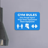 Classic Framed Plus Gym Rules: Give People Space Wipe Down Equipment Share Equipment Door or Wall Sign | Gym Etiquette