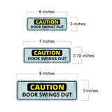 Standard Plus Caution Door Swings Out Wall or Door Sign | Public Spaces Signage
