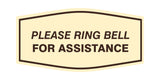 Fancy Please Ring Bell for Assistance Wall or Door Sign