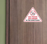 Triangle 'No Food or Drink in the Sanctuary' Wall or Door Sign