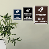 Signs ByLITA Portrait Round Process Area Door or Wall Sign | Spanish Bilingual Warehouse and Factory Signs