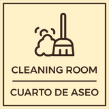 Signs ByLITA Square Cleaning Room Wall or Door Sign | Spanish Bilingual Business And Office Signs