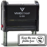 All Quality Keep The Sea Plastic Free Self-Inking Rubber Stamp | Business and Packaging Stamps