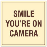 Signs ByLITA Square Smile You're on Camera Sign - Easy Installation | Durable Material