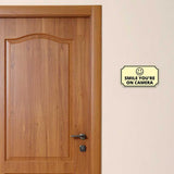 Notched Standard Smile You're on Camera Wall or Door Sign | Warning/Safety/Precaution