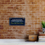 Clean Restrooms Promote Good Health Please Help Keep It Clean 5x10 Hanging Plus Wall or Door Sign | Home & Office Decor