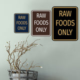 Signs ByLITA Portrait Round Food Preparation Area: Raw Foods Only Door or Wall Sign Durable ABS Plastic | Laser Engraved | Easy Installation | Kitchen | Hygiene