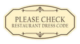 Signs ByLITA Victorian Please Check Restaurant Dress Code Wall or Door Sign