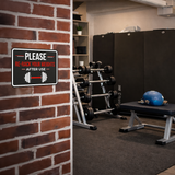 Classic Framed Please Re-Rack Your Weights After Use Wall or Door Sign | Weights & GYM Etiquette - Sign