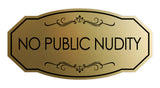 Signs ByLITA Victorian No Public Nudity Wall or Door Sign