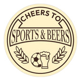 Signs ByLITA Circle Cheers to Sports and Beers ABS Plastic | Laser Engraved | Easy Installation | Elegant Design Wall or Door Sign