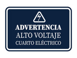 Signs ByLITA Classic Framed Advertencia Alto Voltaje Cuarto Eléctrico Durable Sign | Easy Installation | Elegant Design Wall or Door Sign