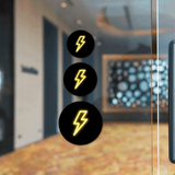 Circle Plus Lightning Neon Graphic Style Wall or Door Sign | Live Streamer Gaming Themed Decoration