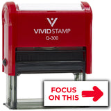 Vivid Stamp Focus On This (arrow) Self-Inking Rubber Stamps Teachers And Schools | Motivational Stamps For Children | Re-inkable Ink Pad