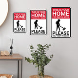 Classic Framed Plus This Is Your Home Five Days A Week Please Help Keep It Clean! Wall or Door Sign | Easy Installation | Funny Novelty Imitation Warning Signs