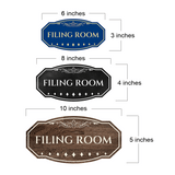 Victorian Plus Filing Room Wall or Door Sign | Legal and Courtroom Decoration
