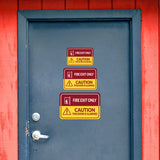 Classic Framed Plus Fire Exit Only Caution This Door Is Alarmed Wall or Door Sign | Health & Safety Warning Signage
