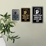 Signs ByLITA Portrait Round Wash your hands on entry and exit Wall or Door Sign
