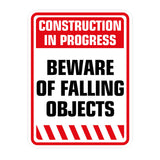 Portrait Round Plus Construction In Progress Beware of Falling Objects Wall or Door Sign | Health And Safety Signage