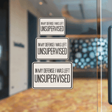 Classic Framed Plus In My Defense I was Left Unsupervised Wall or Door Sign | Funny Funny Home & Office Signage