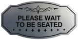 Signs ByLITA Victorian Please Wait To Be Seated Wall or Door Sign - Laser-Engraved Lettering | Durable ABS Plastic | Vibrant Colors | Powerful Foam Tape