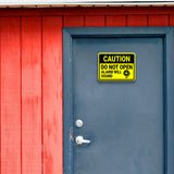 Classic Framed Plus Caution Do Not Open Alarm Will Sound Door or Wall Sign | Safety Signage