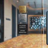Signs ByLITA Square Allowed Capacity Door or Wall Sign | Spanish Bilingual Business And Office Signs