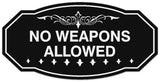 Signs ByLITA Victorian No Weapons Allowed Wall or Door Sign - Laser-Engraved Lettering | Durable ABS Plastic | Vibrant Colors | Powerful Foam Tape