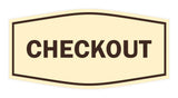 Signs ByLITA Fancy Checkout Sign | Durable Plastic | Vibrant Colors | Powerful Foam Tape