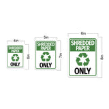 Portrait Round Plus Shredded Paper Only Wall or Door Sign | Office Eco-Friendly Signage