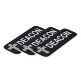 Deacon, Cross Design, 1 x 3" Name Tag/Badge, (3 Pack)