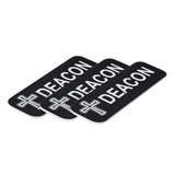 Deacon, Cross Design, 1 x 3" Name Tag/Badge, (3 Pack)