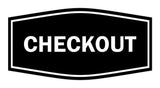 Signs ByLITA Fancy Checkout Sign | Durable Plastic | Vibrant Colors | Powerful Foam Tape