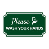 Notched Standard Please Wash Your Hands Wall or Door Sign