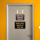Signs ByLITA Classic Framed Bore Hole Water At This Tap Door or Wall Sign | Eco-Friendly Home Signs