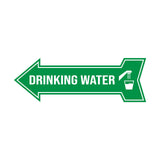 Arrow Shape Drinking Water 12x4" Wall or Door Sign | Public Signage