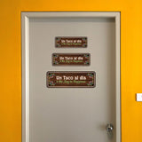 Standard Plus Un Taco al dia is the Key to Happiness Door or Wall Sign | Funny Spanish Signs For Stores & Businesses