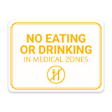 Classic Framed Plus No Eating or Drinking in Medical Zones Door or Wall Sign | Hygiene and Safety Signage